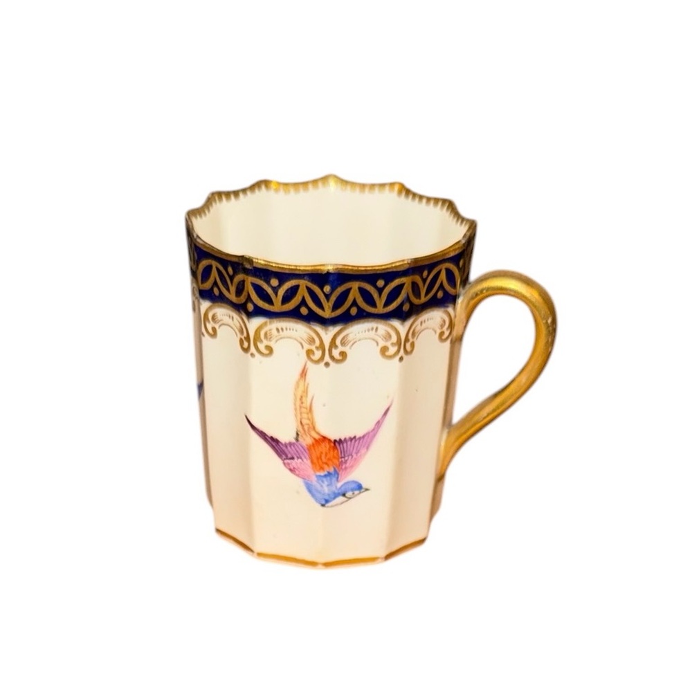 Antique Royal Worcester Demitasse Cup Only, Birds